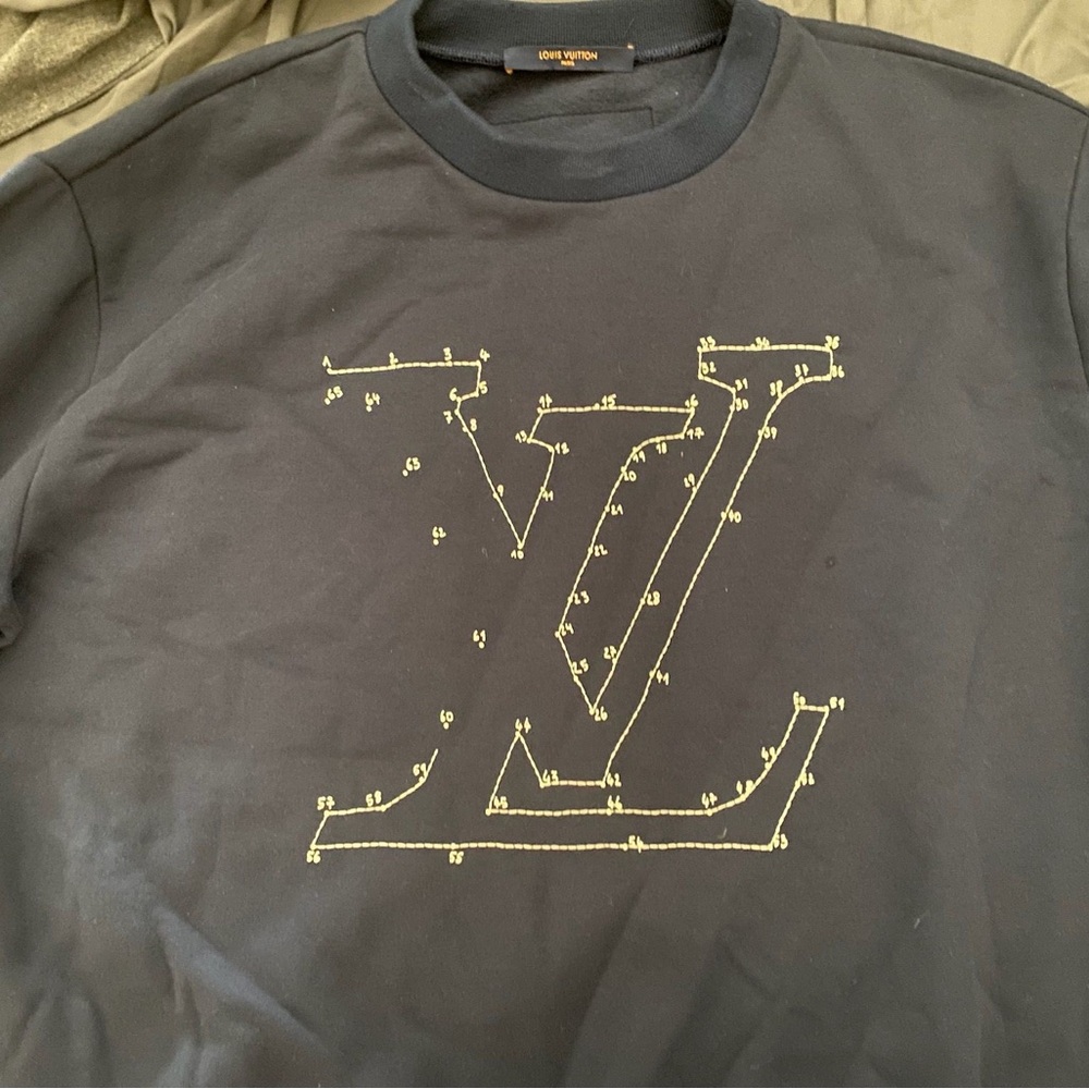 Blue Louis Vuitton graphic print crew neck sweatshirt  men's large